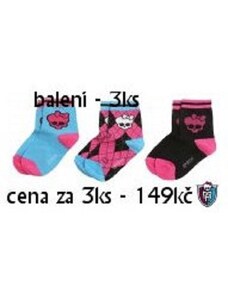LamaLoli Monster High ponožky 3 páry