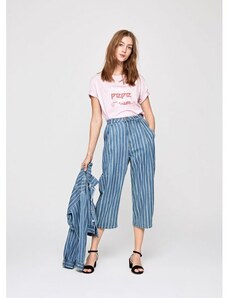 PEPE JEANS dámské pruhované culottes kalhoty AURORA modrá