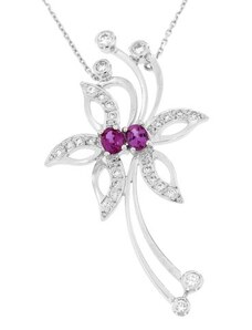 Zlatnictví U Kostela Diamantový náhrdelník s růžovým safírem 28854