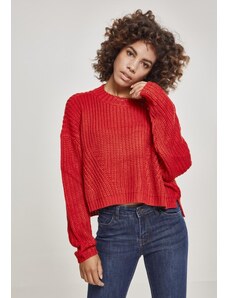 UC Ladies Dámský široký oversize svetr ohnivě červené barvy