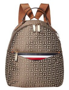 Tommy Hilfiger Walker Jacquard Backpack Tan Dark Chocolate