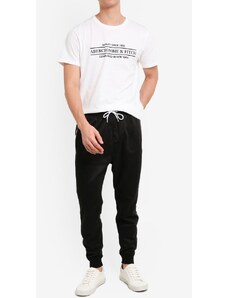 Abercrombie & Fitch pánské tričko Soft Cotton s krátkým rukávem Logo print bílé