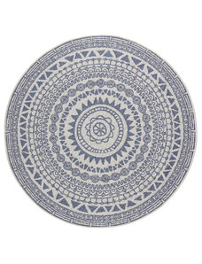 NORTHRUGS - Hanse Home koberce Kusový koberec Twin Supreme 103859 Coron Blue/Cream kruh – na ven i na doma - 140x140 (průměr) kruh cm