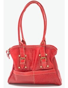 Kožená kabelka s kapsičkou červená MagBag