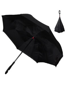 Obrácený jednobarevný deštník Lucas černý