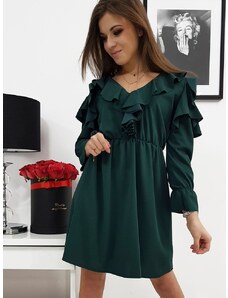 BASIC Zelené společenské šaty CELINE Tmavě zelená