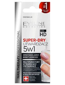 Eveline cosmetics Nail therapy Professional SUPER-DRY multifunkční vytvrzovač a urychlovač schnutí laku 5v1 12 ml