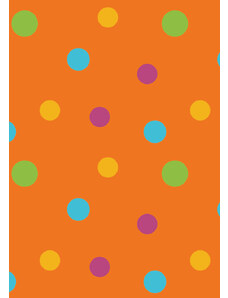 A.Weinberger s.r.o. Látka v metráži - barevné puntíky na oranžovém podkladu