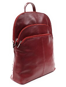 Červený kožený moderní batoh Poppy