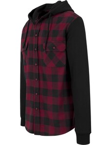 UC Men Kostkovaná košile Flanell Sweat Sweat s kapucí blk/burgundy/blk