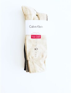 Calvin Klein Calvin Klein Crew Logo Multi pohodlné vysoké ponožky s logem CK 4 páry - UNI / Vícebarevná / Calvin Klein