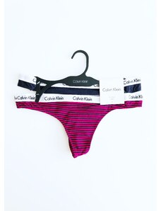 Calvin Klein Calvin Klein Crew Stripe stylová pohodlná tanga s logem po celém obvodu 2 ks - XS / Vícebarevná / Calvin Klein