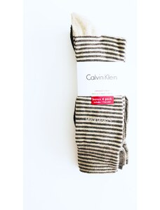 Calvin Klein Calvin Klein High Crew Stripe pohodlné vysoké ponožky s motivem a logem CK 4 páry - UNI / Vícebarevná / Calvin Klein