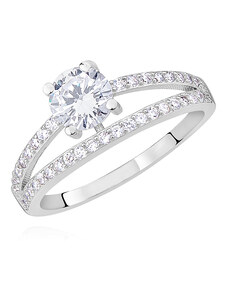 Klenoty Amber Stříbrný prsten s bílým zirkonem