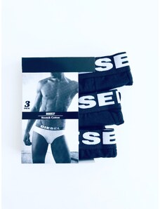 Diesel Diesel Brief Stretch Cotton stylové černé bavlněné slipy 3 ks - M / Černá / Diesel