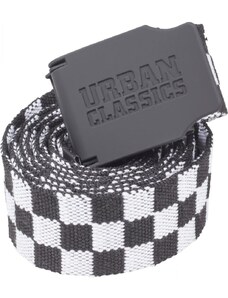 Urban Classics Accessoires UC Canvas Belt Šachovnice 150cm černo/bílá