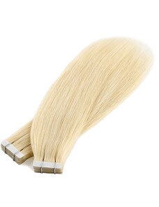 Vlasové PU pásky tape in na prodlužování vlasů 50cm 613 - nejsvětlejší blond