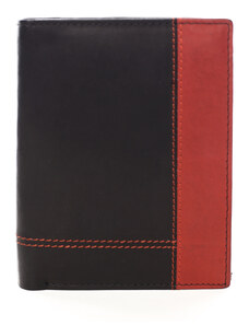 Pánská kožená peněženka černo červená - Diviley Kroll černá