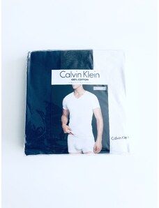 Calvin Klein Calvin Klein V-Neck stylová bavlněná trika Slim Fit s mini nápisem 3 ks - XL / Vícebarevná / Calvin Klein