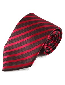 Šlajfka Pruhovaná mikrovláknová kravata - červená a černá