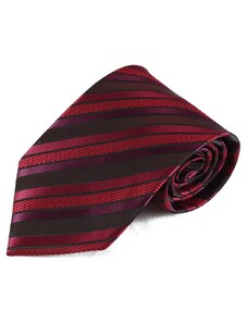 Šlajfka Pruhovaná mikrovláknová kravata - černá a červená