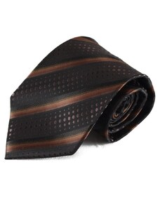 Šlajfka Hnědá pruhovaná mikrovláknová kravata
