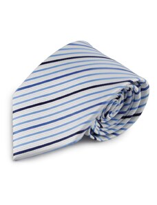 Šlajfka Proužkovaná mikrovláknová kravata (bílá, modrá)