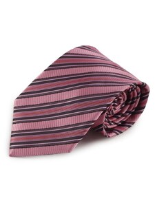 Šlajfka Růžová proužkovaná mikrovláknová kravata
