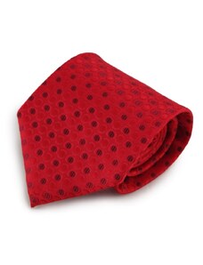 Šlajfka Červená mikrovláknová kravata s puntíkovaným vzorem