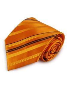 Šlajfka Oranžová mikrovláknová kravata s proužky