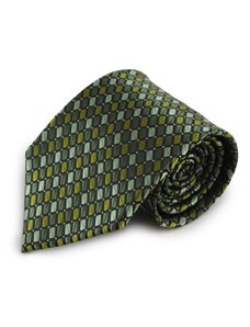 Šlajfka Zelená mikrovláknová kravata s atypickým vzorem