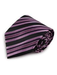 Šlajfka Proužkovaná mikrovláknová kravata (fialová, černá)