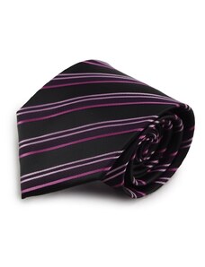 Šlajfka Proužkovaná mikrovláknová kravata (černá, fialová)