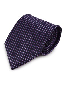 Šlajfka Fialová mikrovláknová kravata s puntíky