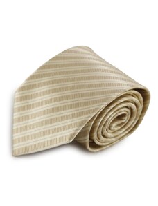 Šlajfka Béžová mikrovláknová kravata s proužky