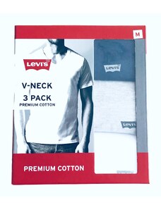Levi's Levi's Logo Premium Cotton stylová bavlněná trika Classic Fit s mini logem 3 ks - M / Vícebarevná / Levi's