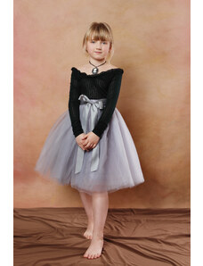 ADELO Tutu sukně tylová dětská - šedá - délka 35 cm, 50 cm, 65 cm