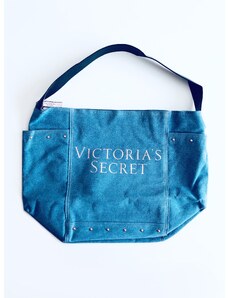 Victoria's Secret Victoria's Secret Tote Bag Jeans stylová bavlněná taška - UNI / Modrá / Victoria's Secret