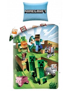 HALANTEX Bavlněné / dětské ložní povlečení Minecraft - MNC hra / 140 x 200 cm + 70 x 90 cm
