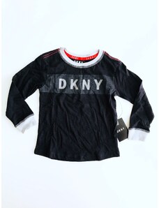 DKNY DKNY Logo Black pohodlné bavlněné chlapecké triko s dlouhým rukávem a logem - Dítě 4 roky / Černá / DKNY / Chlapecké