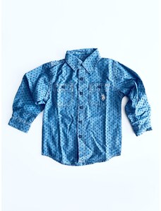 U.S. Polo ASSN. U.S. Polo Assn. Blue stylová dětská košile s motivem - Dítě 3 roky / Modrá / U.S. Polo Assn / Chlapecké