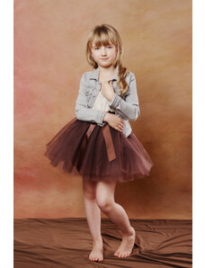 ADELO Tutu sukně tylová dětská - čokoládová - délka 35 cm a 50 cm