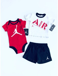 Air Jordan Air Jordan stylové chlapecké sportovní body, triko s motivem a kraťasy set 3 ks - Dítě 3-6 měsíců / Vícebarevná / Air Jordan / Chlapecké