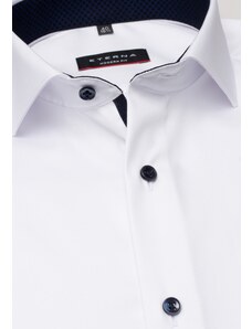 ETERNA Modern Fit pánská košile bílá neprosvítající s tmavě modrým kontrastem Non iron