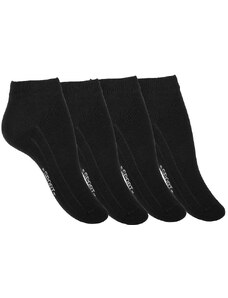 Vincent Creation Ponožky dámské kotníčkové - žebrovaná podrážka - černé - 4 páry