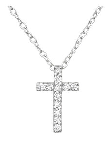 SYLVIENE Stříbrný náhrdelník Křížek se Zirkony