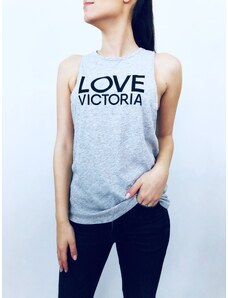 Victoria's Secret Victoria's Secret Love Grey stylové šedé tílko z kolekce Victoria Sport - XS / Šedá / Victoria's Secret