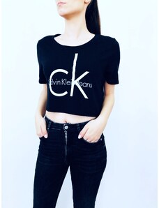 Calvin Klein Calvin Klein Jeans Logo Black stylový crop top s logem CK - M / Černá / Calvin Klein