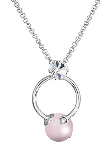 HGM Náhrdelník Perla v kruhu Pastel Rose SWAROVSKI