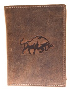 Kožená peněženka z přírodní kůže s býkem FLW